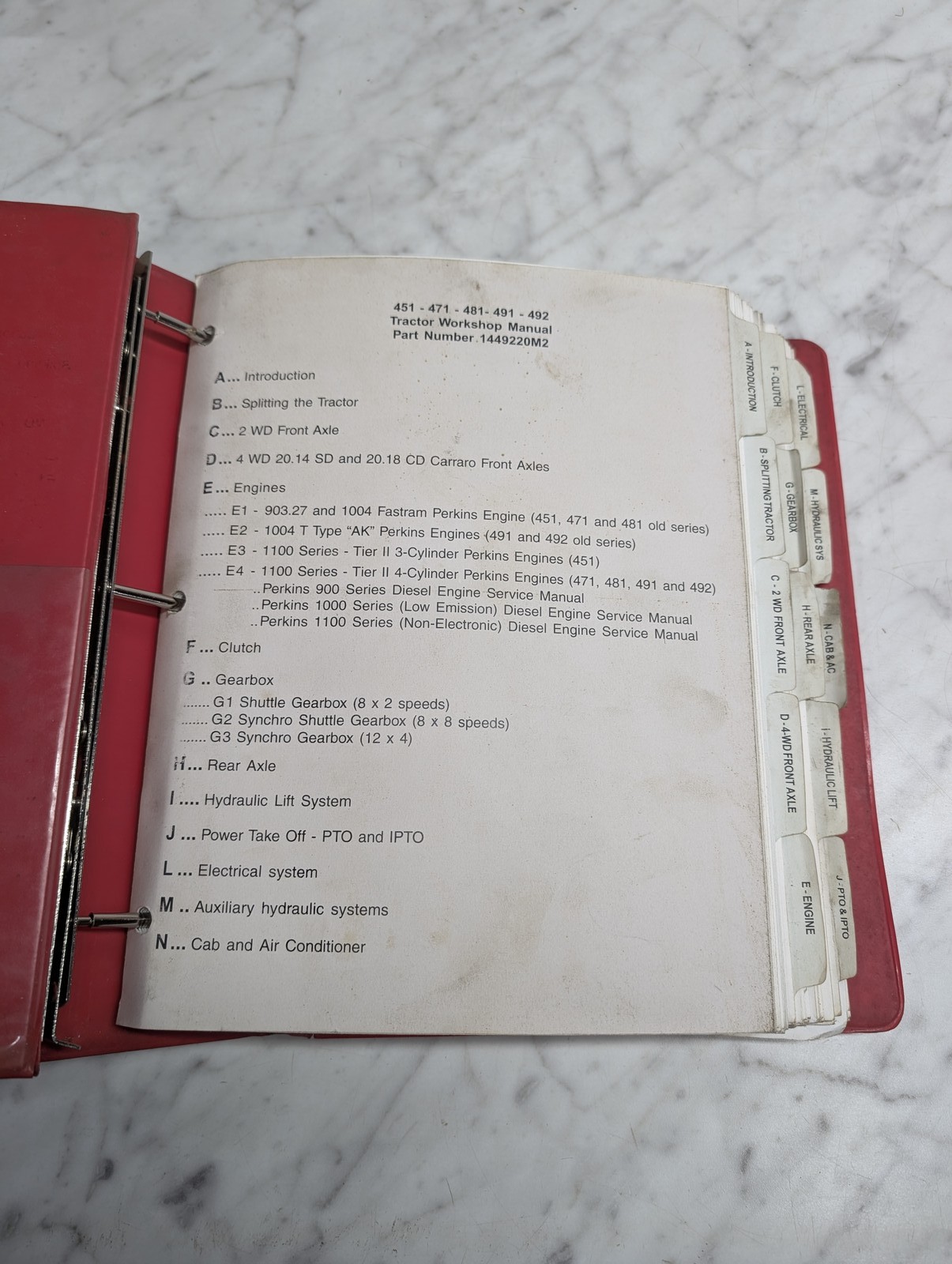 Massey Ferguson Mf 451 471 481 491 492 Tractor Workshop Service Manual Shop Book