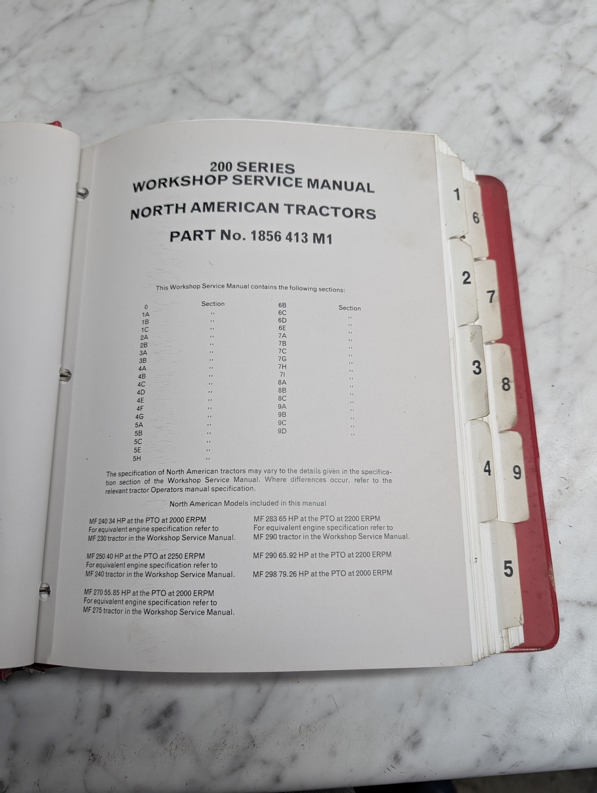 Massey Ferguson Mf 200 Series Workshop Service Manual Tractors 1856 413 M1 Shop