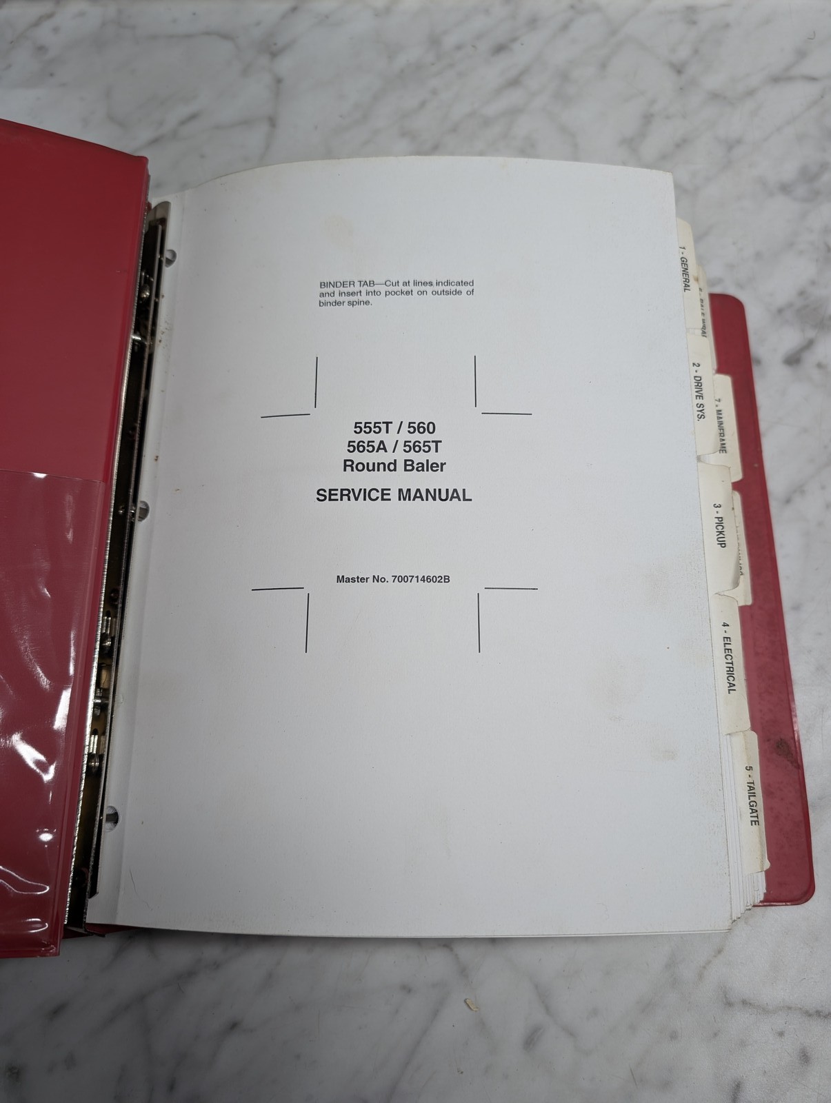 Massey Ferguson Mf 555T 560 565A 565T Round Baler 700714602B Service Manual