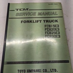 Tcm Fork Lift Truck Service Manual Fcb 15 20 25 30 E3 Seb-72Eae 1994 Shop Book