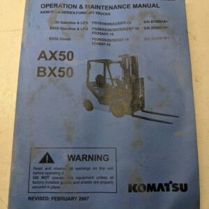 Komatsu Fork Lift Operation Maintenance Manual Ax Bx 50 Fg Fd 20 25 30 32 Ht T