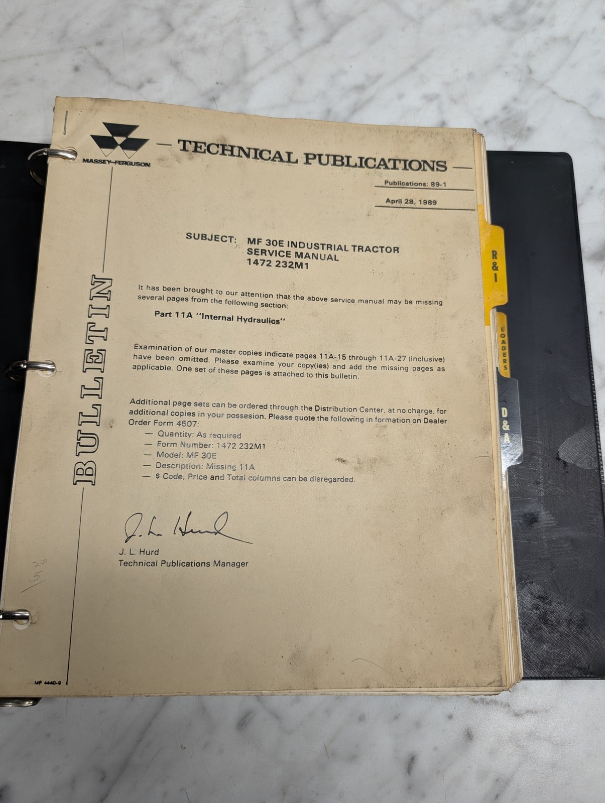 Massey-Ferguson Mf 30E Industrial Tractor 1472 232M1 Service Workshop Manual