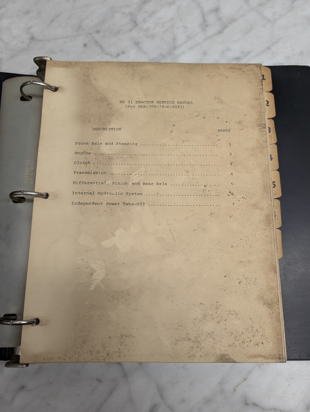 Massey-Ferguson Mf 31 Tractor Service Manual Repair Shop Book