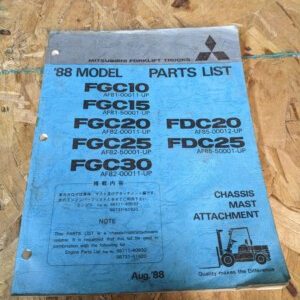 Mitsubishi Fork Lift Truck Parts List Book Manual Fgc 10 15 20 25 30 Fdc 1988