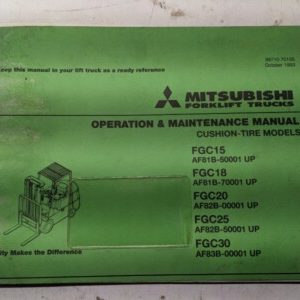 Mitsubishi Fork Lift Truck Operation Maintenance Manual Fgc 15 18 20 25 30 1993