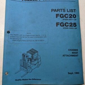 Mitsubishi Fork Lift Truck Service Parts List Book Manual Fgc 20 25 1993