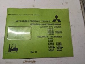 Mitsubishi Lift Operation Maintenance Manual Fgc 10 15 18 20 25 30 35 40 A 1991