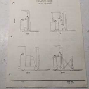Barrett Operators Guide Hi-Lift Riders Rst Ttr Ret Rrt Fork Lift Truck Manual