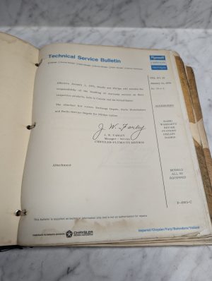 Chrysler Plymouth Imperial Technical Service Bulletins Manual Dealer Book 1970