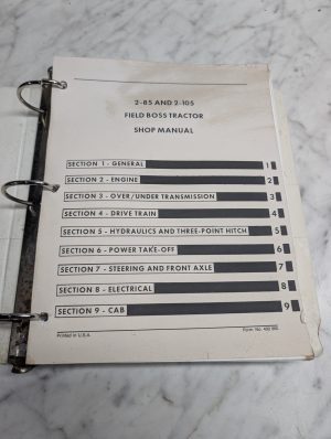 White Field Boss Tractor 2-85 2-105 Shop Manual Service Repair Maintenance