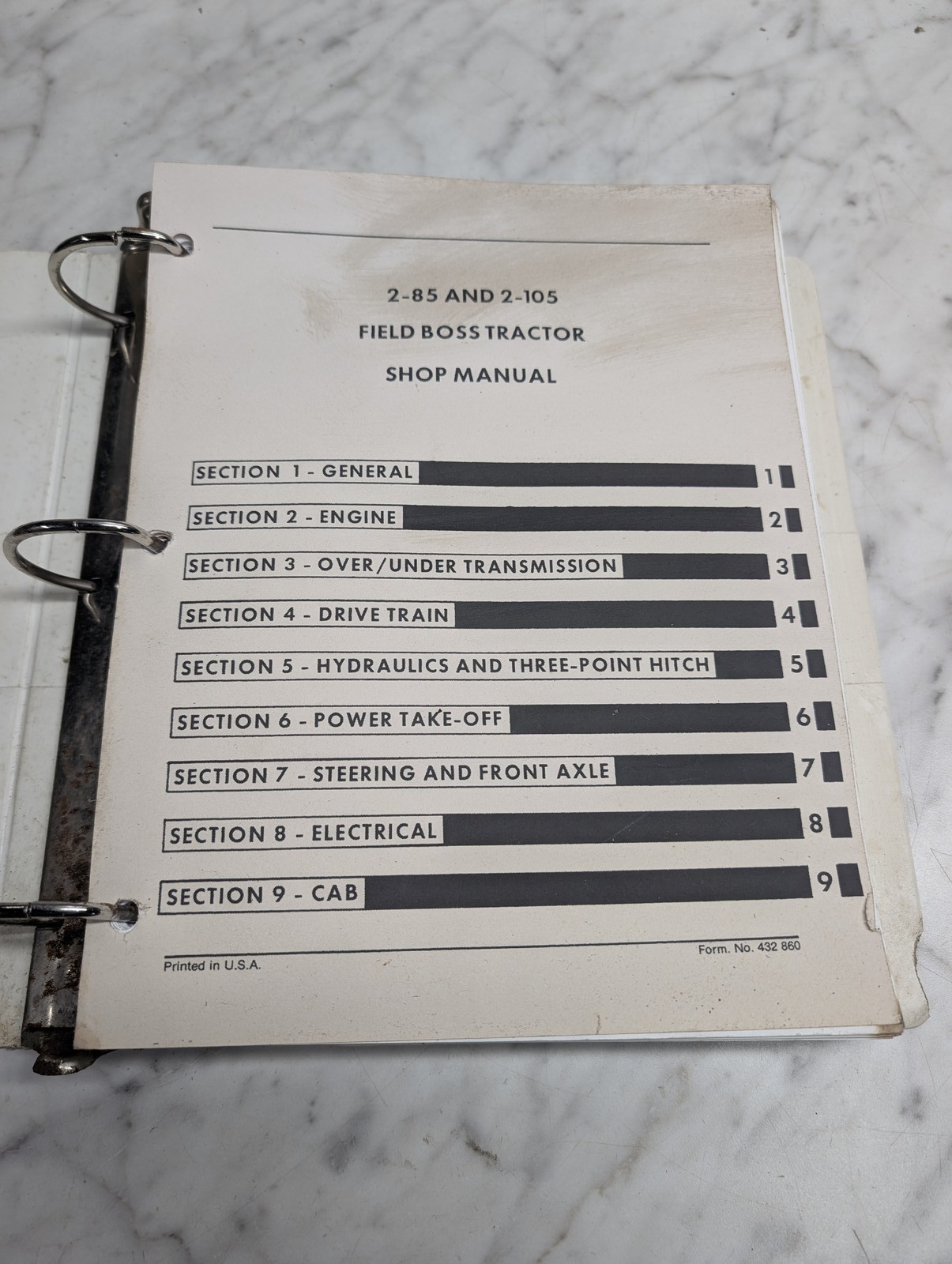 White Field Boss Tractor 2-85 2-105 Shop Manual Service Repair Maintenance