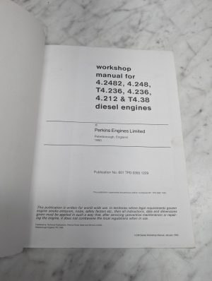 Perkins Engines Limited Workshop Shop Service Repair Manual 1993