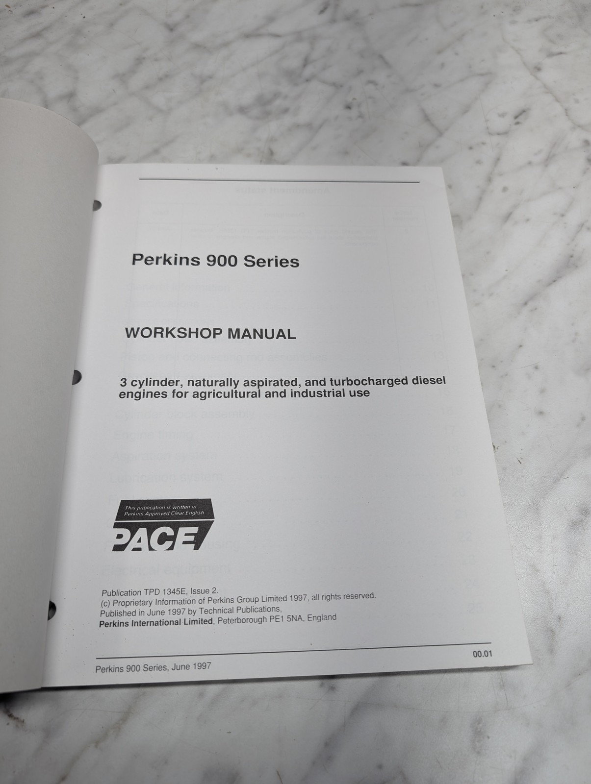 Perkins 900 Series Workshop Manual Service Repair Maintenance Shop June 1997