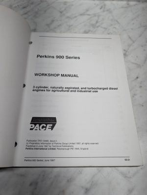 Perkins 900 Series Publication Tpd 1345E Workshop Manual Service Shop 1997