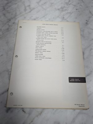 John Deere 970 Service Manual Supplement 6549761 Engine Repair Maintenance Jd