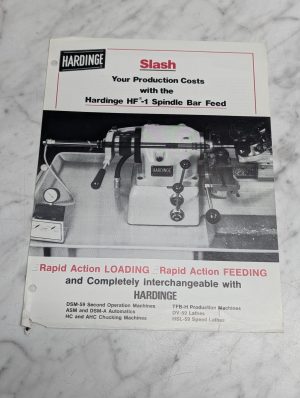 Hardinge Slash Hf 1 Spindle Bar Feed Rapid Action Loading Feeding Brochure