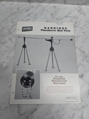 Hardinge Super-Precision Pneumatic Bar Feed For All Production Machines