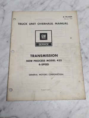 General Motors X-7B-08A Truck Unit Overhaul Manual Service
