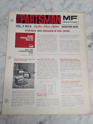 The Partsman Massey Ferguson Mf Vol 2 No 6 Dealer News Letter Winter 1974