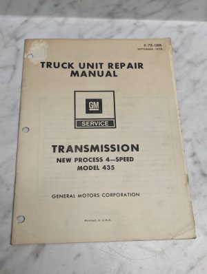 Gm Model 435 Transmission Truck Unit Repair Manual Service September 1978