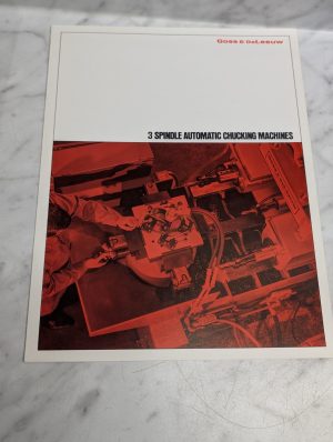Goss Deleeuw 3 Spindle Automatic Chucking Machines Sales Literature Brochure