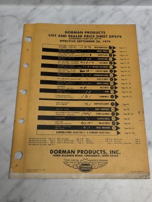 Dorman Products Dp979 List Dealer Price Sheet Supersedes Form No Dp179 1979