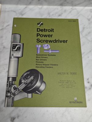 Detroit Power Screwdriver Bulletin 600371 Systems Stud Drivers Nut