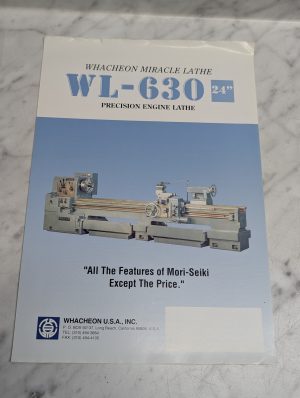 Whacheon Wl-630 24” Miracle Lathe Precision Engine U S A