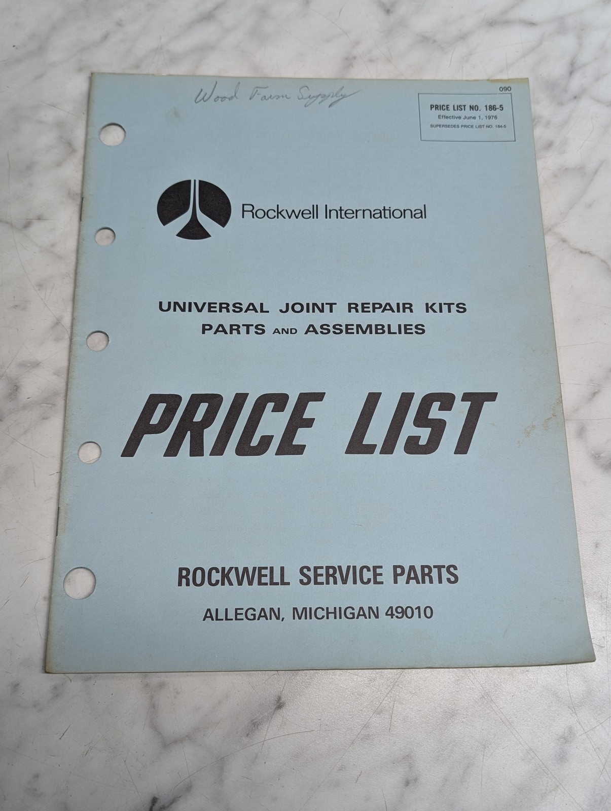 Rockwell International Universal Joint Repair 1976 Parts Assemblies Price List
