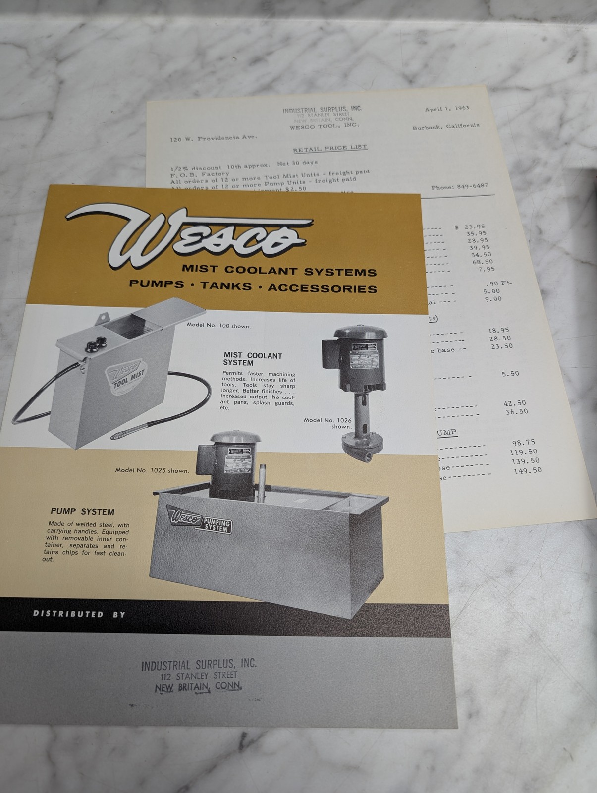 Wesco Mist Coolant Systems Pumps Tanks Accessories Retail Price List Sales