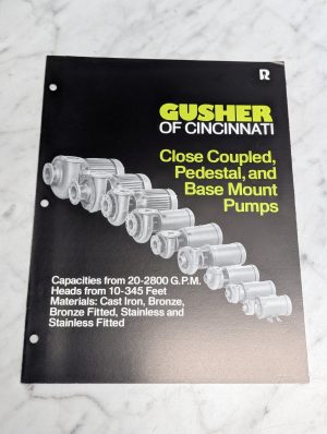 Gusher Sales Literature Close Coupled Pedestal Base Mount Pumps Bulletin H 1