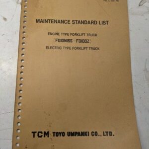 Tcm Fork Lift Truck Shop Maintenance Standard List Fg10N16S-Fd100Z C-061Ae