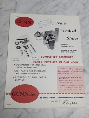 Gunn New Vertical Slides 11 66 Sales Literature Brochure