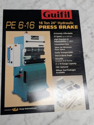 Guifil Pe 6-16 18 Ton 24 Hydraulic Press Brake Catalog Literature Specs Features