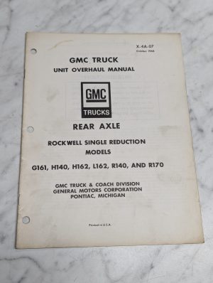 Gmc Truck Rear Axle Rockwell Single Reduction G161 H140 H162 L162 R140