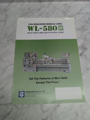 Whacheon Wl-580 22 High Speed Precision Engine Lathe 1994 Miracle