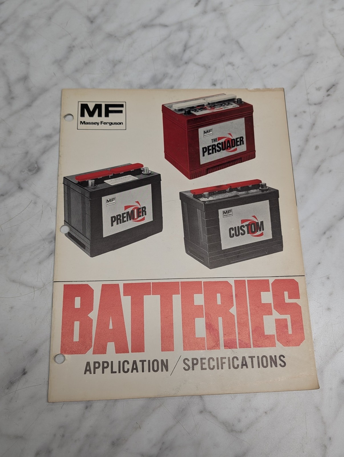 Massey Ferguson Batteries Application Specifications Sales Literature Brochure
