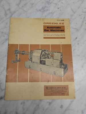 Greenlee Automatic Bar Machines Bulletin Number A-410 Sales Literature Brochure