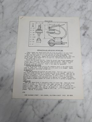 Rotex Punch 15A 18A Jf26 Installation Lubrication Instructions Specification