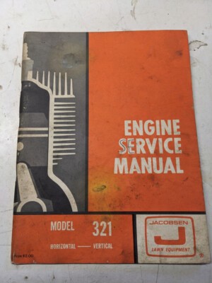 Jacobsen Model 321 Engine Service Manual Shop Book Overhaul Repair