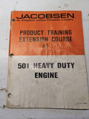 Jacobsen Model 501 Hd Engine Product Training Course Repair Service Manual Shop