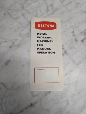 Keetona Metal Working Machines For Manual Operation Distributed By