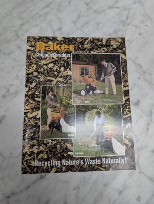 Baker Chipper Shredder Chip Shred Vacuum Sales Brochure Literature