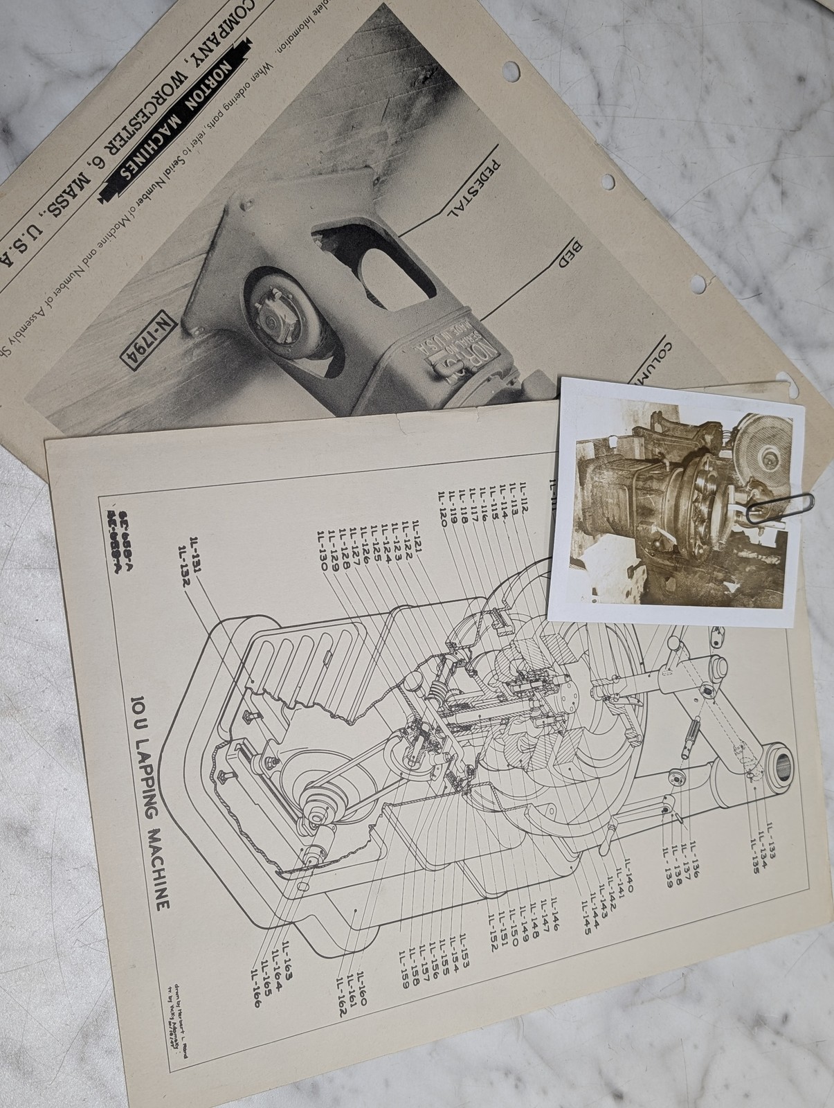 Norton Machines 10U Lapping Machine Worcester Mass U S A N 1794