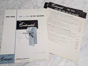 Continental High Speed Pipe Tube Cut Off Machines Catalog 1172 1972 Brochure