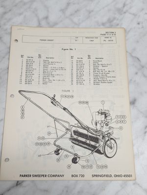 Parker Sweeper Power Sweep Model No Ps 16725 Section 3 Parts List