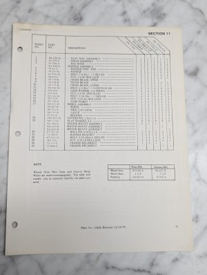 Section 11 Pv 7705 7884 K 7808 Elp 7702 E Ex No 226B Parker Sweeper Parts List