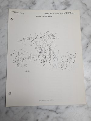 Model No Pv 8105 A 8108 Ak Lp Handle Assembly Repair Parts Parker