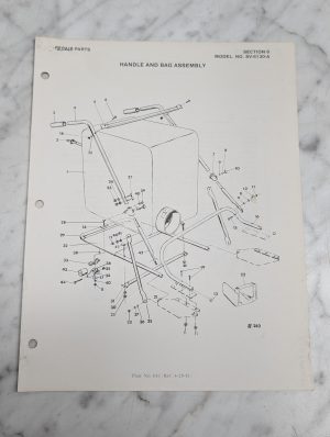 Repair Parts Handle Bag Assembly Section 6 Model No Sv 8130 A Af 282 Parker