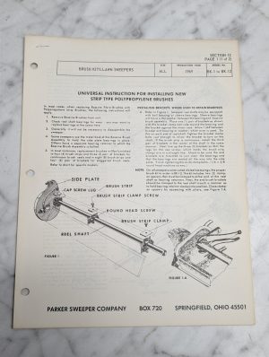 Parker Sweeper Bk 1 12 Brush Kits Lawn Sweepers Instruction 1969 Parts List